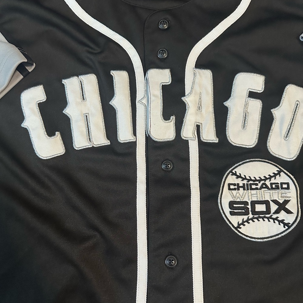 Vintage Vtg MLB Dynasty Chicago White Sox Men's Black Embroidered Jersey XXL 2XL - Picture 2 of 7